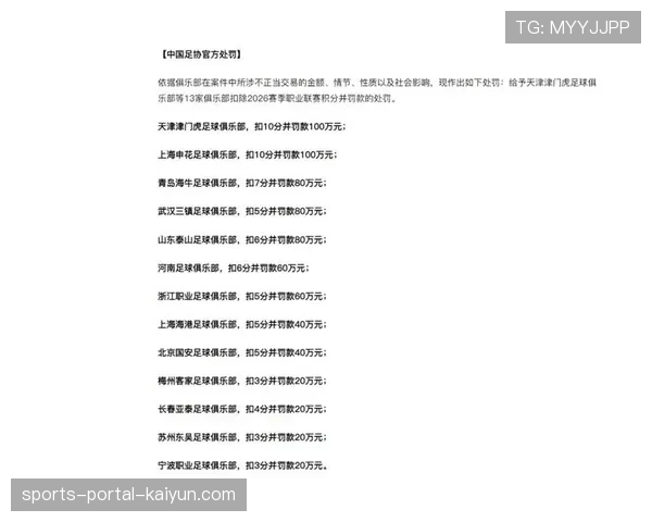 足坛反腐风暴处罚结果：13家职业俱乐部扣除联赛积分并罚款
